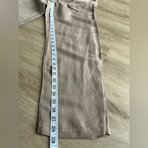 H&M Women’s Wide-Leg Linen Blend Pants Tan SZ S NWT - Picture 6 of 7